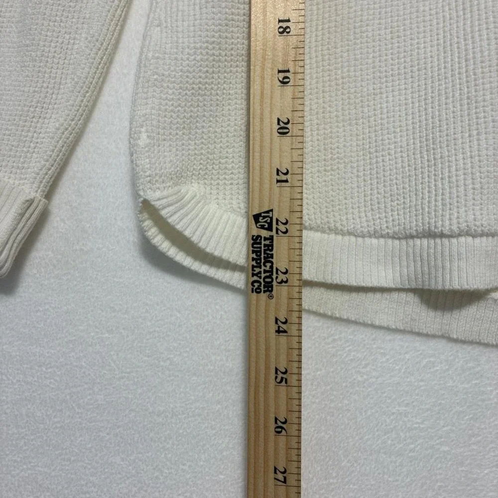 Lauren Ralph Lauren White Waffle Knit Cowl Neck size Lg - Picture 4 of 5